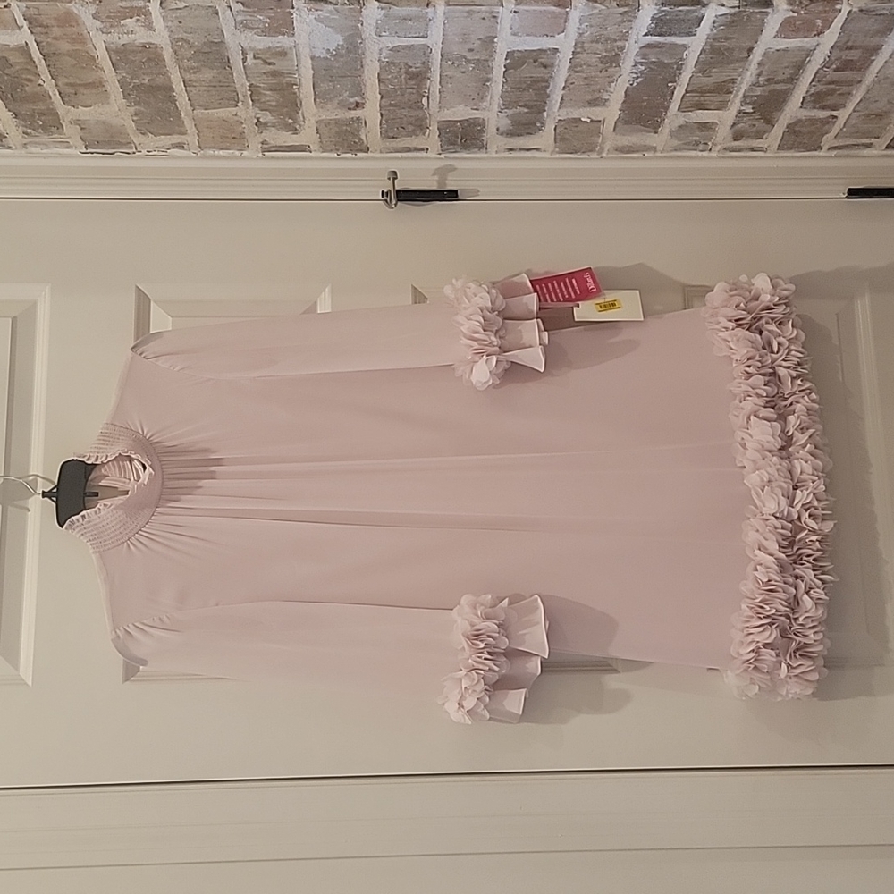 Alex Marie Light Pink Wedding Dress with Ruffle Details